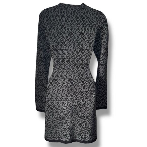 Peck & Peck Animal Print Cardigan Women Medium Long Open Front Lightweight Cozy - Picture 2 of 7